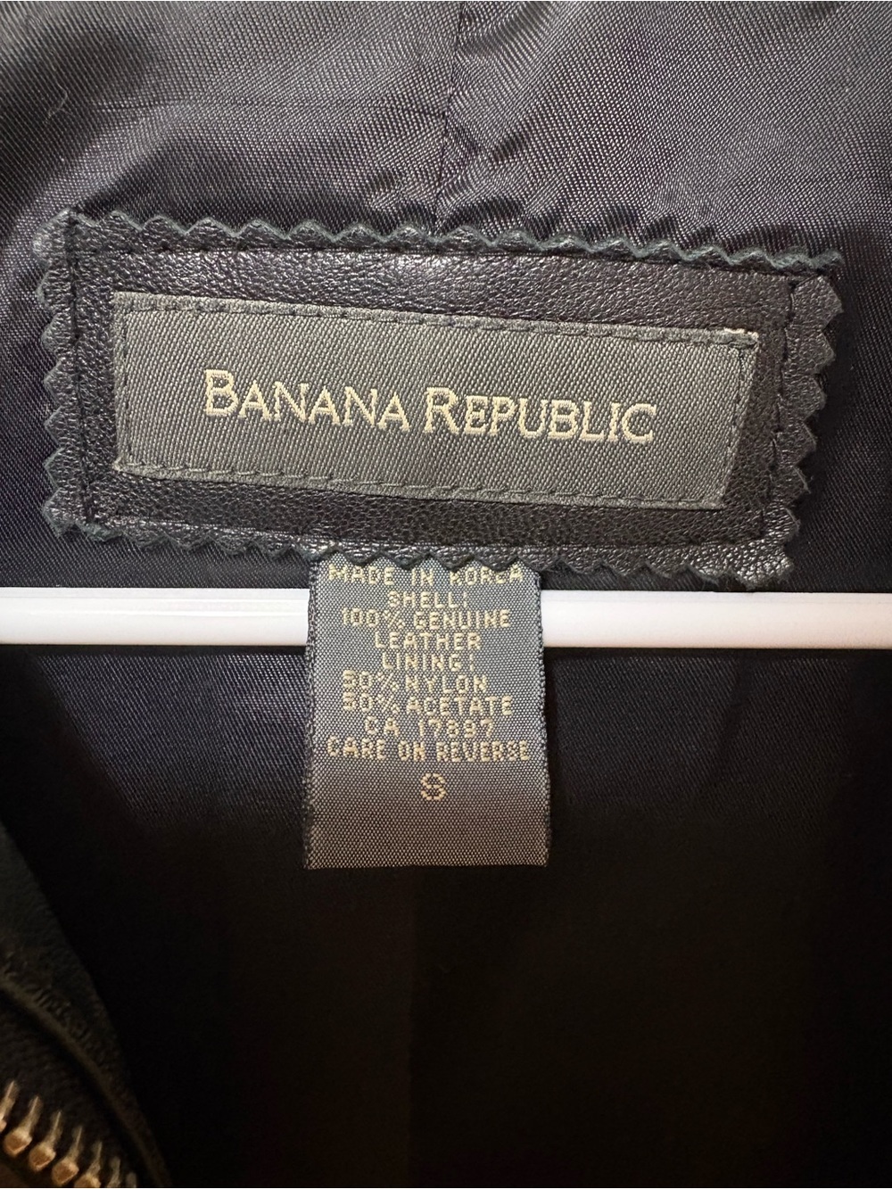 Black Genuine Leather Jacket - Banana Republic- Size S - Picture 3 of 11
